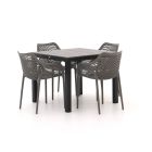 Forza Ripi/Fidenza 90 cm Gartenmöbel-Set 5-Teilig Stapelbar