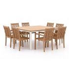 Sunyard Jakarta/Linosa 160x160 cm Gartenmöbel-Set 9-teilig stapelbar