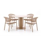 Hartman Taragona/Girona ø 120 cm Gartenmöbel-Set 5-teilig stapelbar