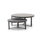 Bellagio Ficarolo Lounge Gartentisch-Set ø 85 cm (h:35 cm)/ø 65 cm (h:30 cm)