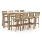 ROUGH-S/ROUGH-X 240 cm Gartenbar-Set 9-teilig