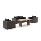 Forza Barolo/ROUGH-L 160 cm Esstisch Lounge-Set 4-teilig