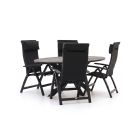 Bellagio Fermo/Fidenza oval 180 cm Gartenmöbel-Set 5-teilig verstellbar