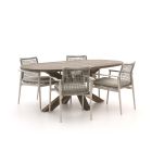 Bellagio Pizzoli/ROUGH-Y Ellips 200 cm Gartenmöbel-Set 5-teilig stapelbar