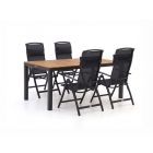 Forza Capri/Fidenza 160 cm Gartenmöbel-Set 5-teilig verstellbar