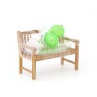 Kinder Gartenbank 75x40x56 cm/Kikabär groß 30 cm Weiß