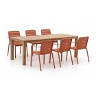 Forza Narni/ROUGH-S 220 cm Gartenmöbel-Set 7-teilig stapelbar