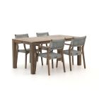 ROUGH-L Rope/ROUGH-S 160 cm Gartenmöbel-Set 5-teilig stapelbar