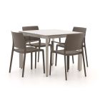 Forza Sile/Sestino 90 cm Gartenmöbel-Set 5-teilig stapelbar