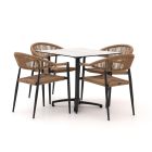 Manifesto Belpasso/Canzo 80 cm Gartenmöbel-Set 5-teilig stapelbar klappbar