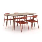 Manifesto Cavone/ROUGH-K 160 cm Gartenmöbel-Set 5-Teilig Stapelbar