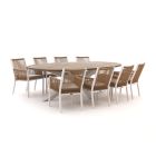 Manifesto Rivola/ROUGH-Y Ellips 280 cm Gartenmöbel-Set 9-teilig