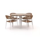 Manifesto Belpasso/Falcade ø 115 cm Gartenmöbel-Set 5-teilig stapelbar