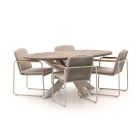 Bellagio Sordio/ROUGH-Y Ellips 200 cm Gartenmöbel-Set 5-Teilig Stapelbar