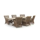 Intenso Milano/ROUGH-Y 280 cm Dining-Lounge Gartenmöbel-Set 7-teilig