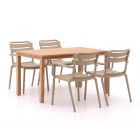 Forza Vico/Liverpool 145 cm Gartenmöbel-Set 5-teilig stapelbar