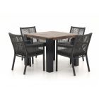 Charcoal (inkl. Kissen) (Twist Polyrattan = Grau) (Tischplatte = Old Teak Greywash)