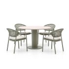 Hartman Taragona/Girona ø 120 cm Gartenmöbel-Set 5-teilig stapelbar