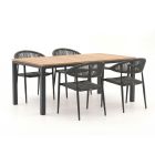 Manifesto Belpasso/Linosa 180 cm Gartenmöbel-Set 5-teilig stapelbar