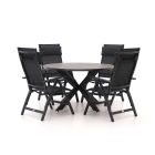 Bellagio Avenza/Fidenza ø126cm dining tuinset 5-delig verstelbaar