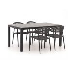 Manifesto Belpasso/Fidenza 160 cm Gartenmöbel-Set 5-teilig stapelbar
