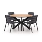 Forza Narni/Fidenza ø 126 cm Gartenmöbel-Set 5-teilig stapelbar