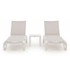 Forza Russi Gartenliegen-Set 3-teilig stapelbar verstellbar