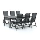R&S Design Capri/Fidenza 220 cm Gartenmöbel-Set 7-teilig verstellbar