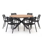 Forza Vico/Fidenza ø 149 cm Gartenmöbel-Set 7-teilig stapelbar