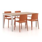 Forza Sile/Fidenza 160 cm Gartenmöbel-Set 5-teilig stapelbar