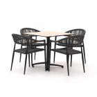 Manifesto Belpasso/Canzo 80 cm Gartenmöbel-Set 5-teilig stapelbar klappbar