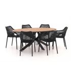 Forza Ripi/Fidenza 220 cm oval Gartenmöbel-Set 7-teilig stapelbar