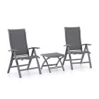 Bellagio Lugo/Pronto Balkonmöbel-Set 3-teilig verstellbar