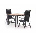 Forza Capri/Fidenza 90 cm Gartenmöbel-Set 3-teilig verstellbar