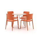 Forza Sile/Canzo ø 80 cm Gartenmöbel-Set 5-teilig stapelbar klappbar