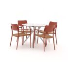 Bellagio Cino/Sora ø 90 cm Gartenmöbel-Set 5-teilig stapelbar