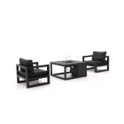 Forza Calleo/Cosiraw Sessel Lounge-Set mit Feuertisch 3-teilig