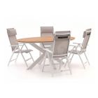 Bellagio Avenza/Fidenza oval 180 cm Gartenmöbel-Set 5-teilig verstellbar