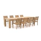 ROUGH-S/ROUGH-X 320 cm Gartenmöbel-Set 9-teilig stapelbar