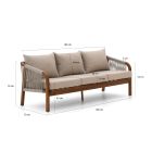 Bellagio Perzano Gartensofa 3-Sitzer 188 cm