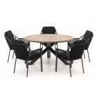 Tierra Outdoor Liv/ROUGH-Y Ø150cm dining tuinset 6-delig stapelbaar