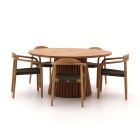 Bellagio Berbaro/Santa Severina ø 150 cm Gartenmöbel-Set 6-Teilig Stapelbar