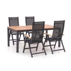 Hartman Troy/Linosa 180 cm Gartenmöbel-Set 5-teilig verstellbar