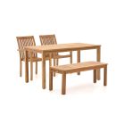 Sunyard Jakarta/Liverpool 145 cm Gartenmöbel-Set mit Bank 4-teilig stapelbar