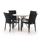 Forza Fossano/Sora ø 90 cm Gartenmöbel-Set 5-Teilig Stapelbar