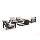 Bellagio Vezzano/Cosiraw Sessel Lounge-Set mit Feuertisch 5-teilig