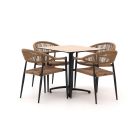 Manifesto Belpasso/Canzo 80 cm Gartenmöbel-Set 5-teilig stapelbar klappbar