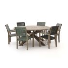 ROUGH-Batang Rope/ROUGH-Y ø 180 cm Gartenmöbel-Set 7-teilig stapelbar