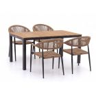 Manifesto Belpasso/Fidenza 160 cm Gartenmöbel-Set 5-teilig stapelbar