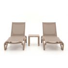 Forza Russi Gartenliegen-Set 3-teilig stapelbar verstellbar